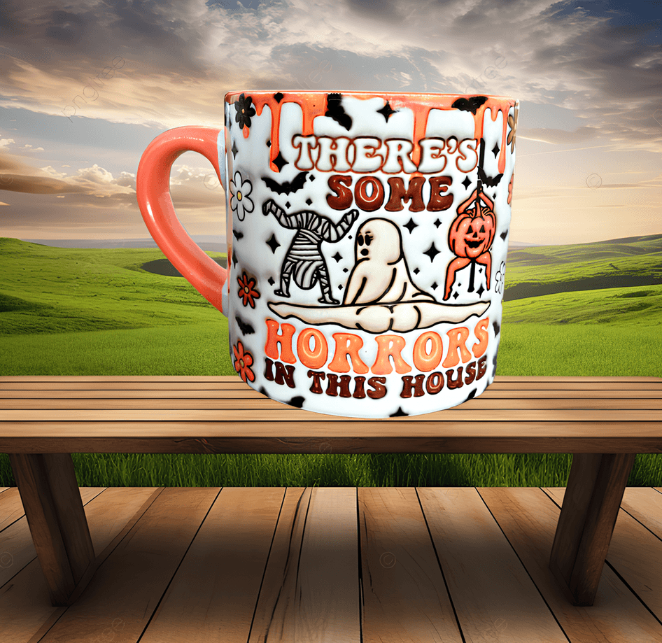 Halloween Baskı Porselen Fincan