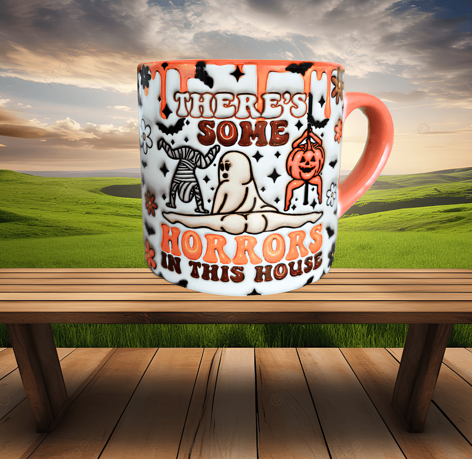 Halloween Baskı Porselen Fincan