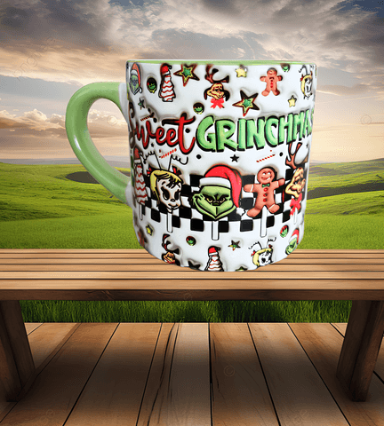 Grinch Noel Yılbaşı Baskı Porselen Fincan