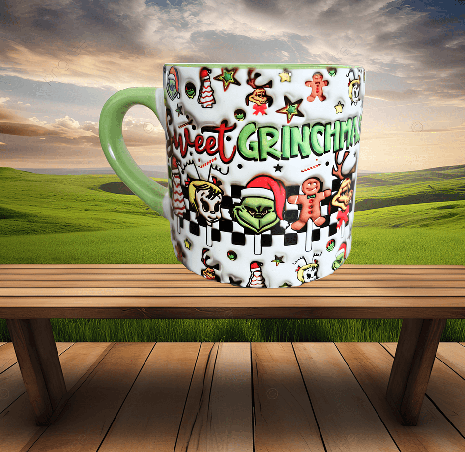 Grinch Noel Yılbaşı Baskı Porselen Fincan