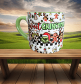 Grinch Noel Yılbaşı Baskı Porselen Fincan