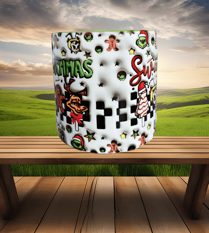 Grinch Noel Yılbaşı Baskı Porselen Fincan