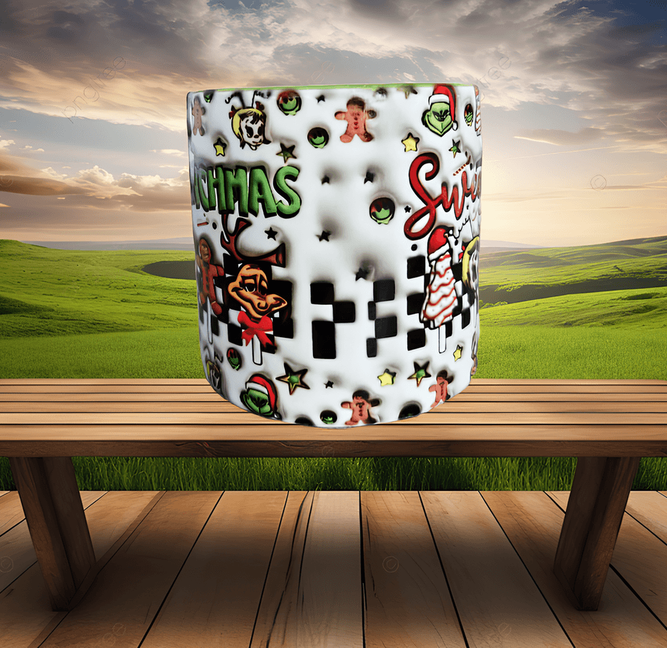 Grinch Noel Yılbaşı Baskı Porselen Fincan