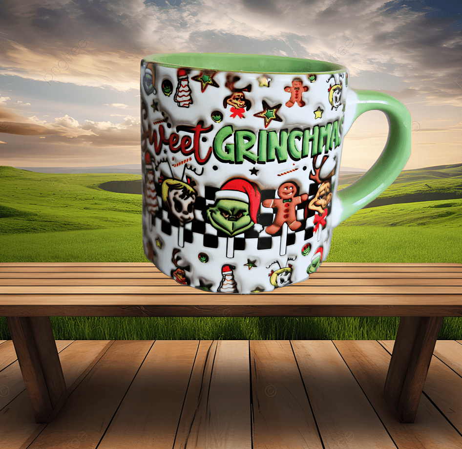 Grinch Noel Yılbaşı Baskı Porselen Fincan