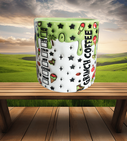 Grinch Noel Yılbaşı Baskı Porselen Fincan