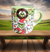 Grinch Noel Yılbaşı Baskı Porselen Fincan