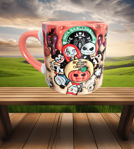 Halloween Baskı Porselen Fincan