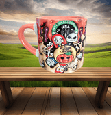 Halloween Baskı Porselen Fincan