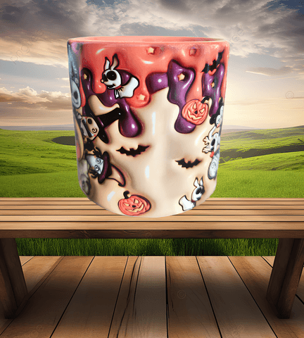 Halloween Baskı Porselen Fincan