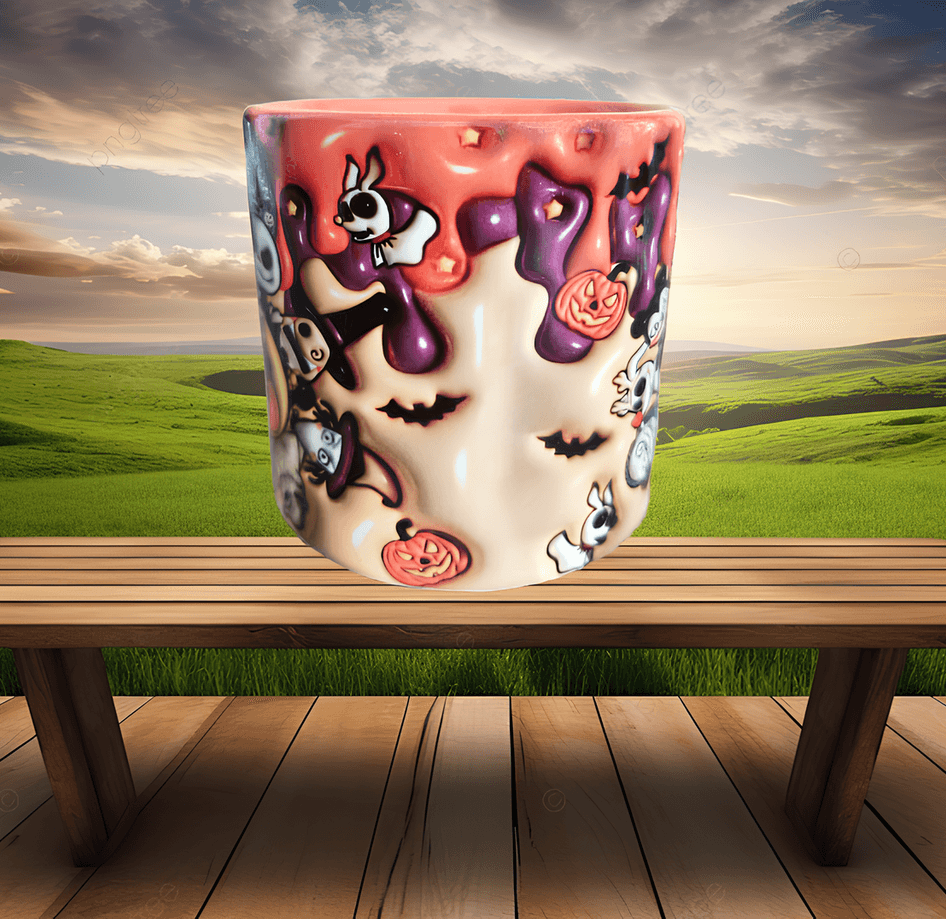 Halloween Baskı Porselen Fincan