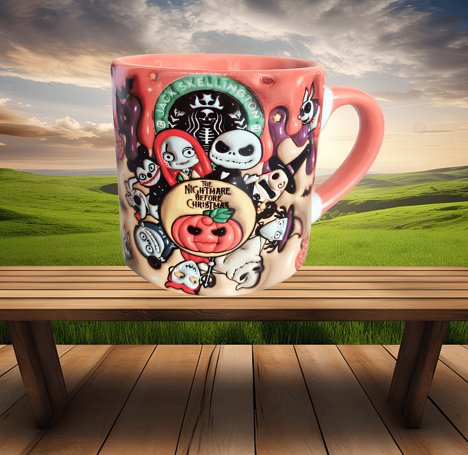 Halloween Baskı Porselen Fincan