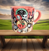 Halloween Baskı Porselen Fincan