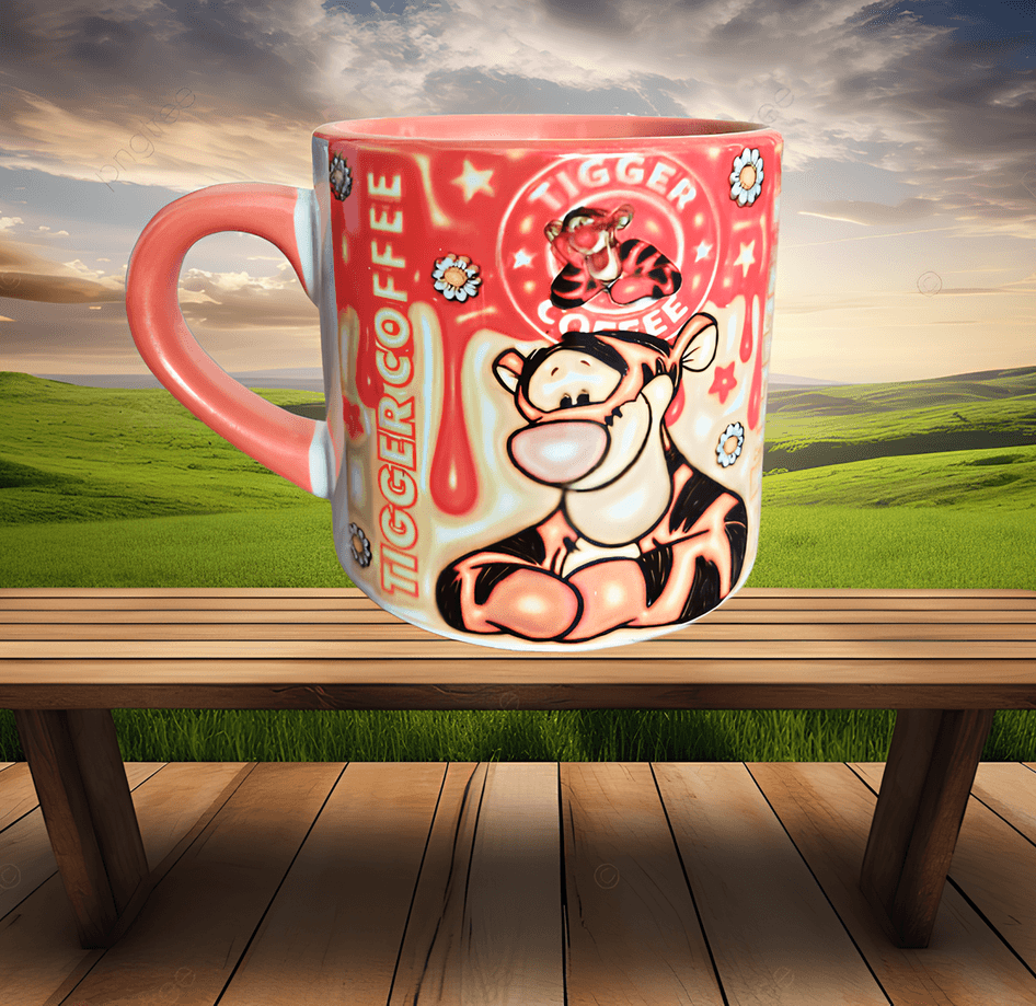 Winnie The Pooh Tiger Baskı Porselen Fincan