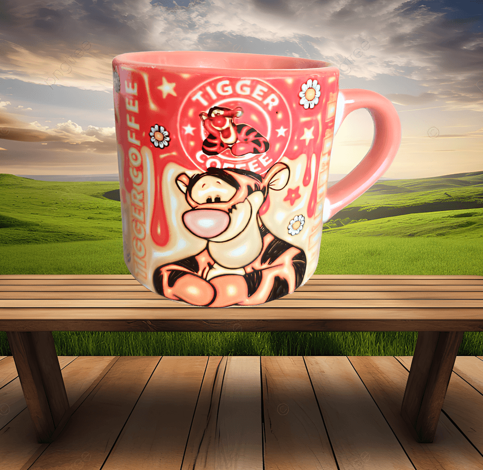 Winnie The Pooh Tiger Baskı Porselen Fincan