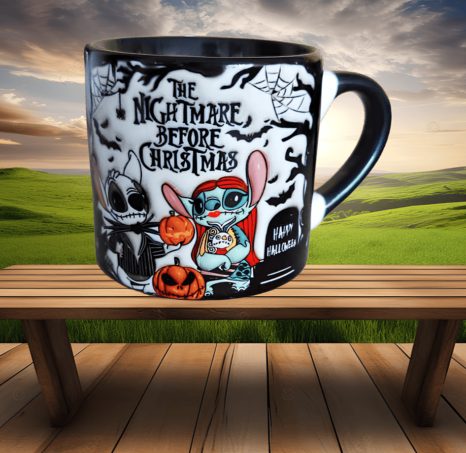 Stitch Baskı Porselen Fincan