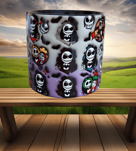 Skellington Halloween Baskı Porselen Fincan