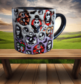 Skellington Halloween Baskı Porselen Fincan