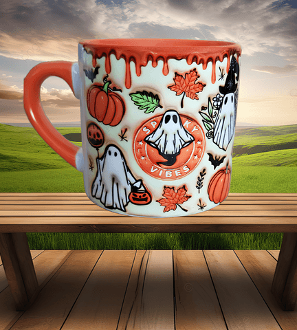 Halloween Baskı Porselen Fincan