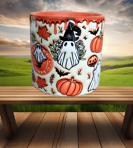 Halloween Baskı Porselen Fincan