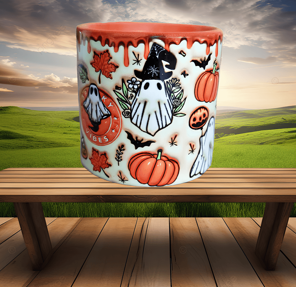 Halloween Baskı Porselen Fincan