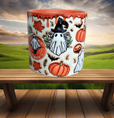 Halloween Baskı Porselen Fincan