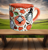 Halloween Baskı Porselen Fincan