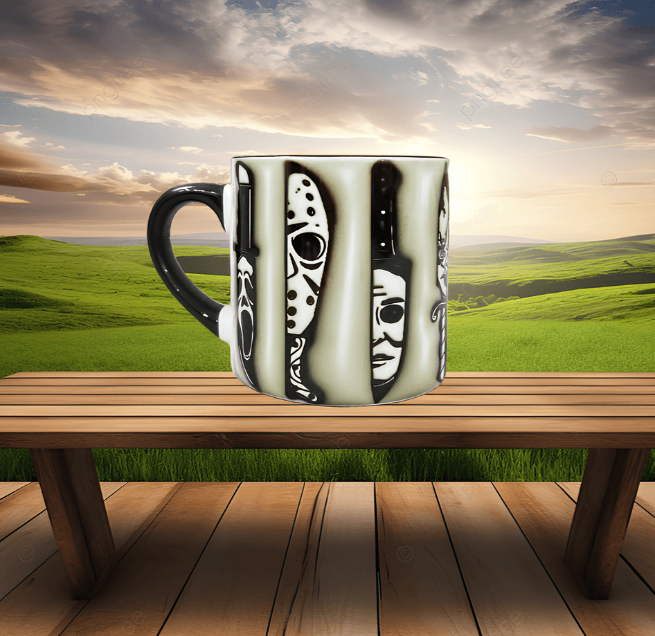 Katiller Halloween Baskı Porselen Fincan