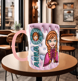 Prenses Baskı içi ve Kulpu Renkli Kupa