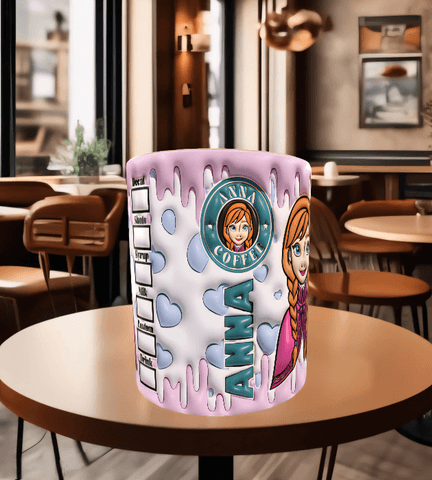 Prenses Baskı içi ve Kulpu Renkli Kupa