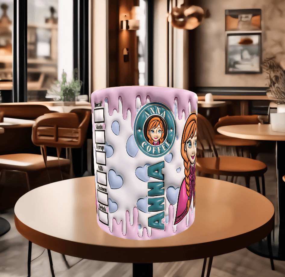 Prenses Baskı içi ve Kulpu Renkli Kupa