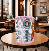 Prenses Baskı içi ve Kulpu Renkli Kupa