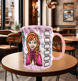 Prenses Baskı içi ve Kulpu Renkli Kupa