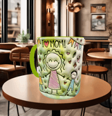 Annem Baskı içi ve Kulpu Renkli Kupa