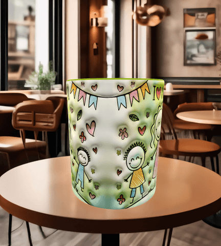 Annem Baskı içi ve Kulpu Renkli Kupa