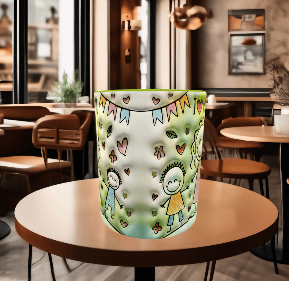 Annem Baskı içi ve Kulpu Renkli Kupa