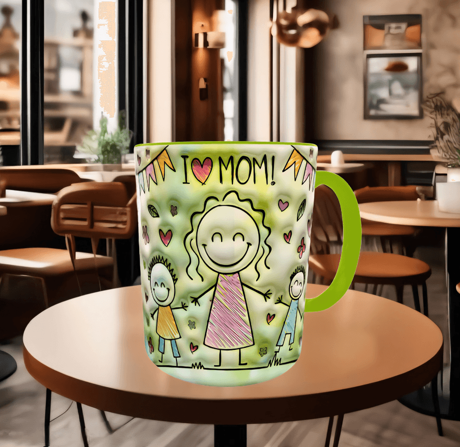 Annem Baskı içi ve Kulpu Renkli Kupa