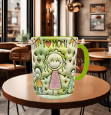 Annem Baskı içi ve Kulpu Renkli Kupa