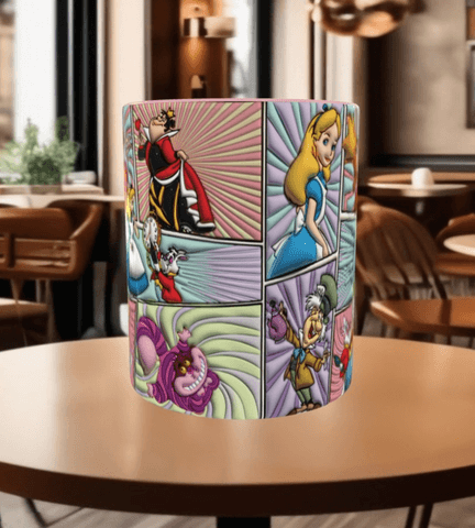 Alice Baskı içi ve Kulpu Renkli Kupa