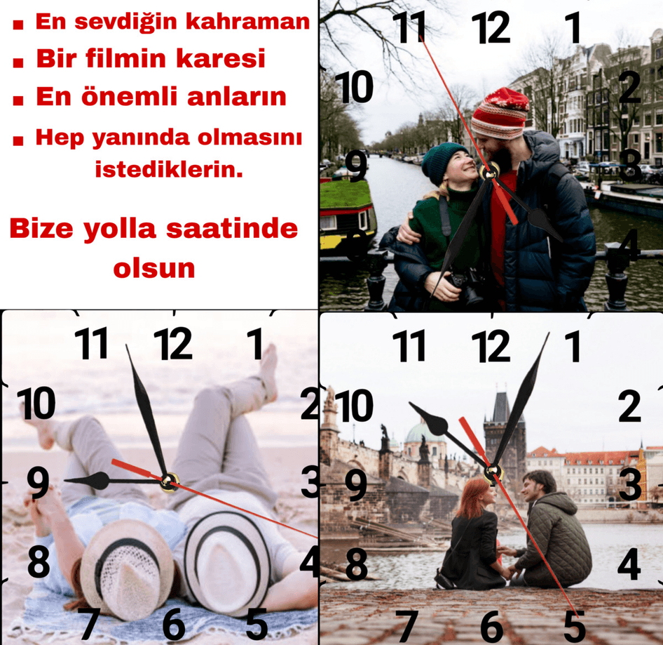 Kişiye özel baskı metal hediyelik kaiteli duvar saati