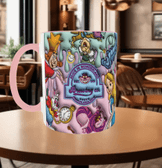 Alice Baskı içi ve Kulpu Renkli Kupa