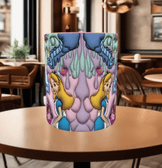 Alice Baskı içi ve Kulpu Renkli Kupa