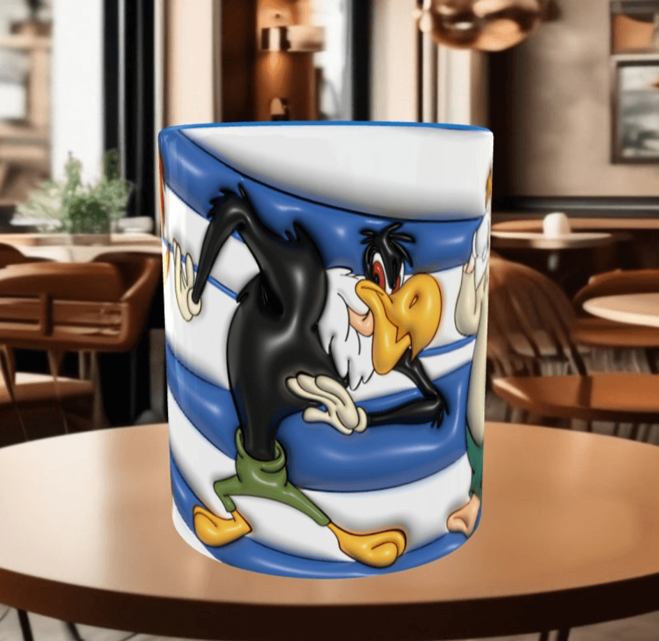 Ağaç kakan Baskı içi ve Kulpu Renkli Kupa