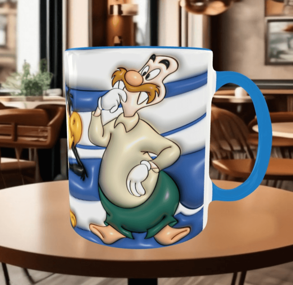 Ağaç kakan Baskı içi ve Kulpu Renkli Kupa