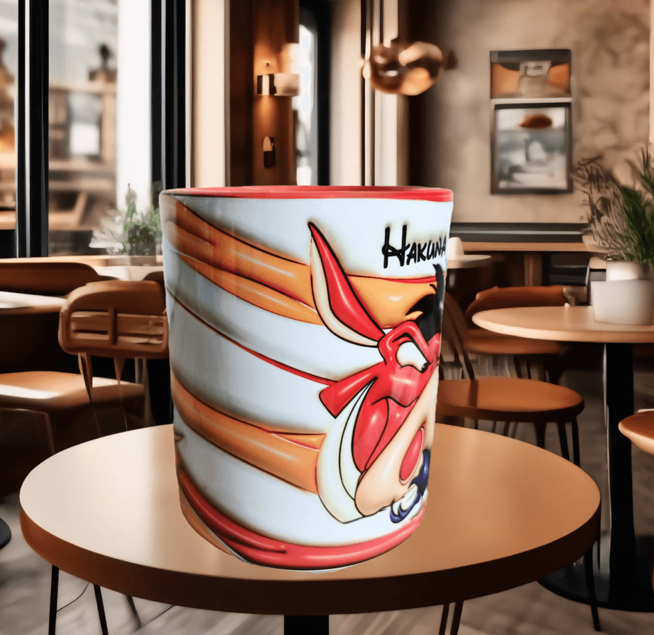 Aslan Kral Baskı içi ve Kulpu Renkli Kupa