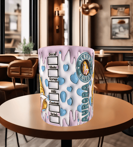 Prenses Baskı içi ve Kulpu Renkli Kupa