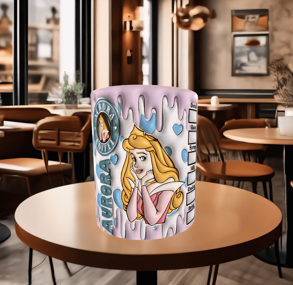 Prenses Baskı içi ve Kulpu Renkli Kupa