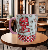 Barbi Baskı içi ve Kulpu Renkli Kupa