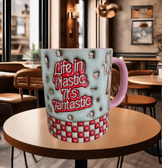 Barbi Baskı içi ve Kulpu Renkli Kupa