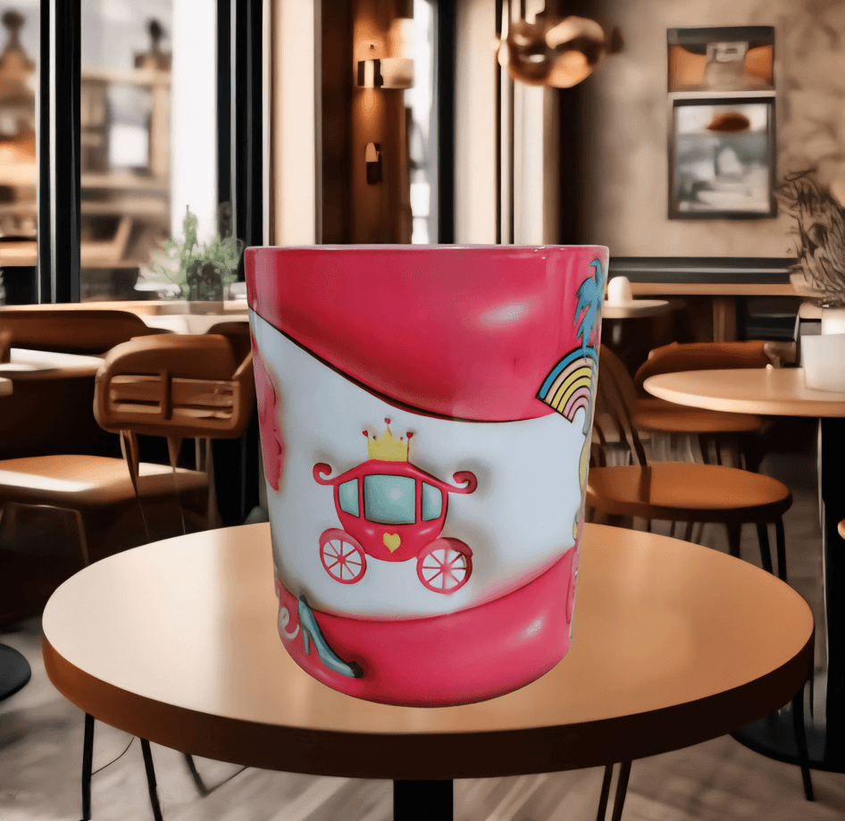 Barbi Baskı içi ve Kulpu Renkli Kupa