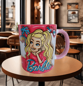 Barbi Baskı içi ve Kulpu Renkli Kupa